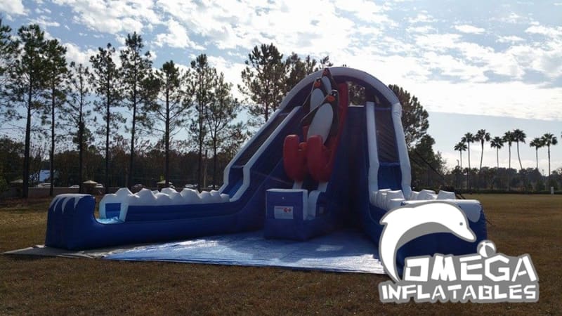 22FT Glacier Falls Splash Water Slide - Omega Inflatables Factory