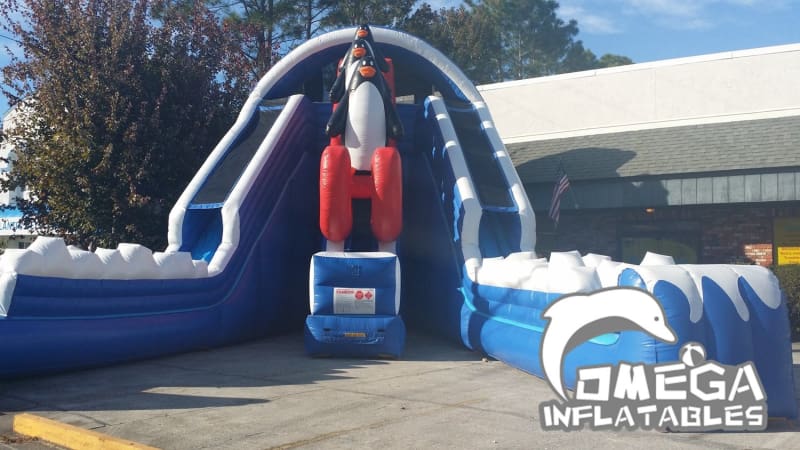 22FT Glacier Falls Splash Water Slide - Omega Inflatables Factory