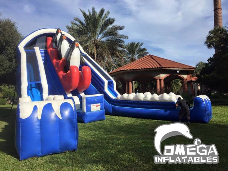 22FT Glacier Falls Splash Water Slide - Omega Inflatables Factory