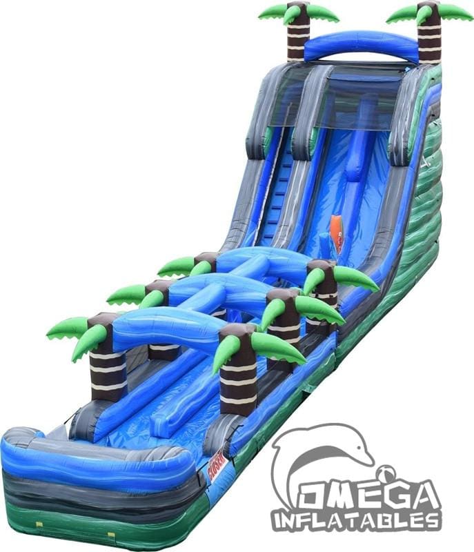 22FT Raging River Double Lane Water Slide with Slip N Slide