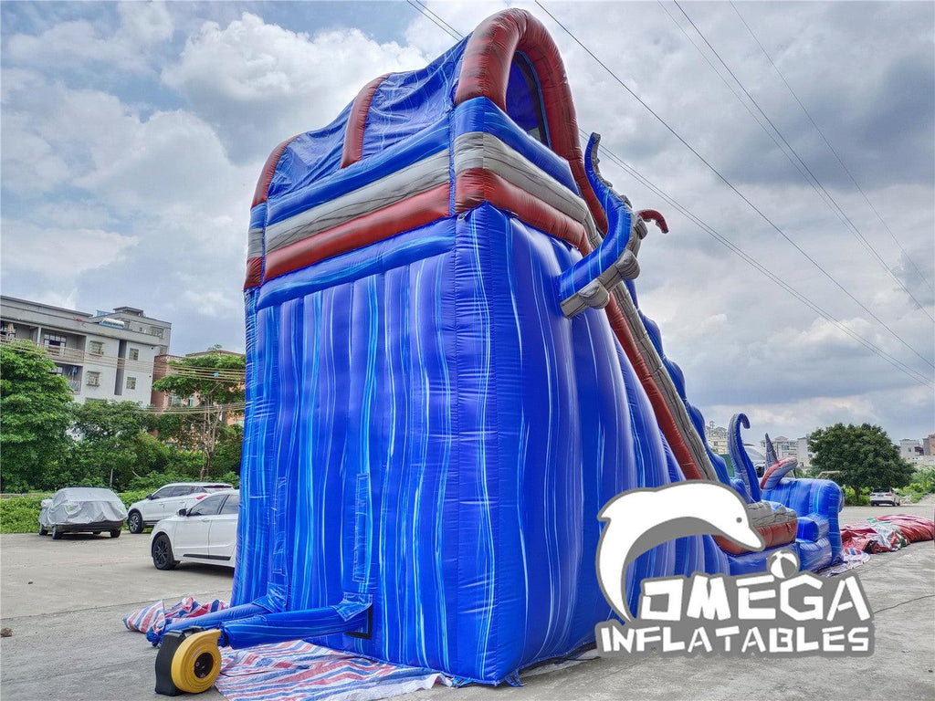 24FT Inflatable Ocean Battle Water Slide - Omega Inflatables Factory