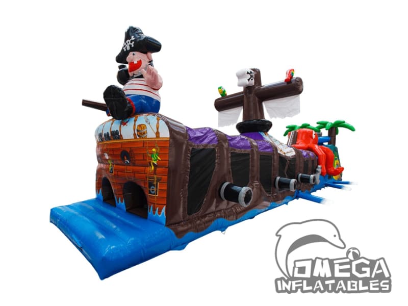 Pirate Inflatable Obstacle Course Omega Inflatables Factory - 24M Pirate Ship Obstacle Course