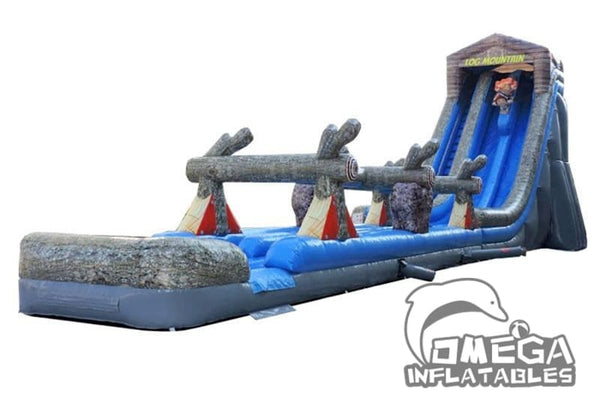 Inflatable Large Log Omega Inflatables Factory - 27FT Log Mountain Dual Lane Wet Dry ...