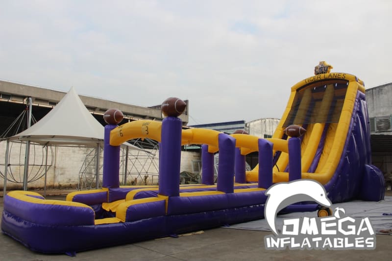 27FT LSU Tigers Themed Water Slide - Omega Inflatables Factory