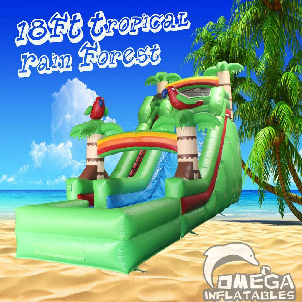 Buy Inflatable Slide 18FT Tropical Rain Forest Wet Dry Slide