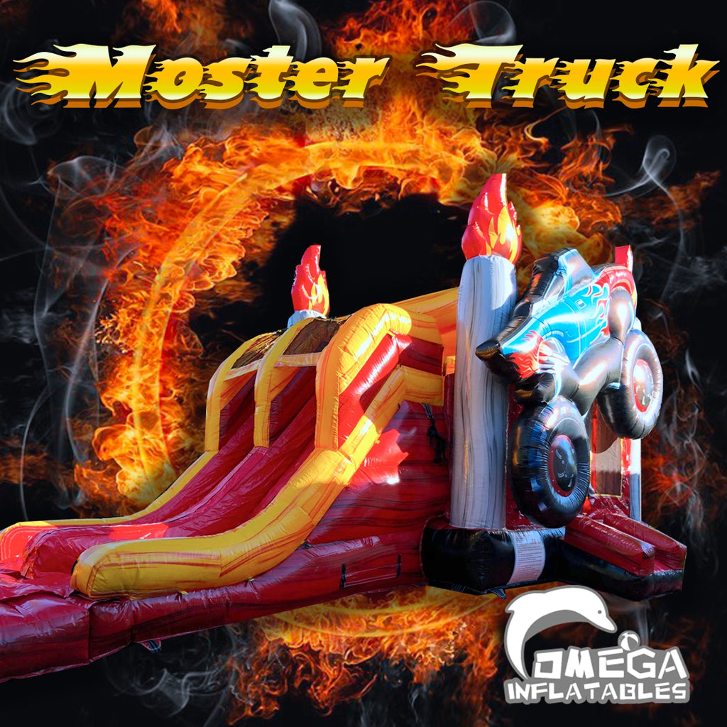 Flame Thrower Monster Truck Inflatable Combo