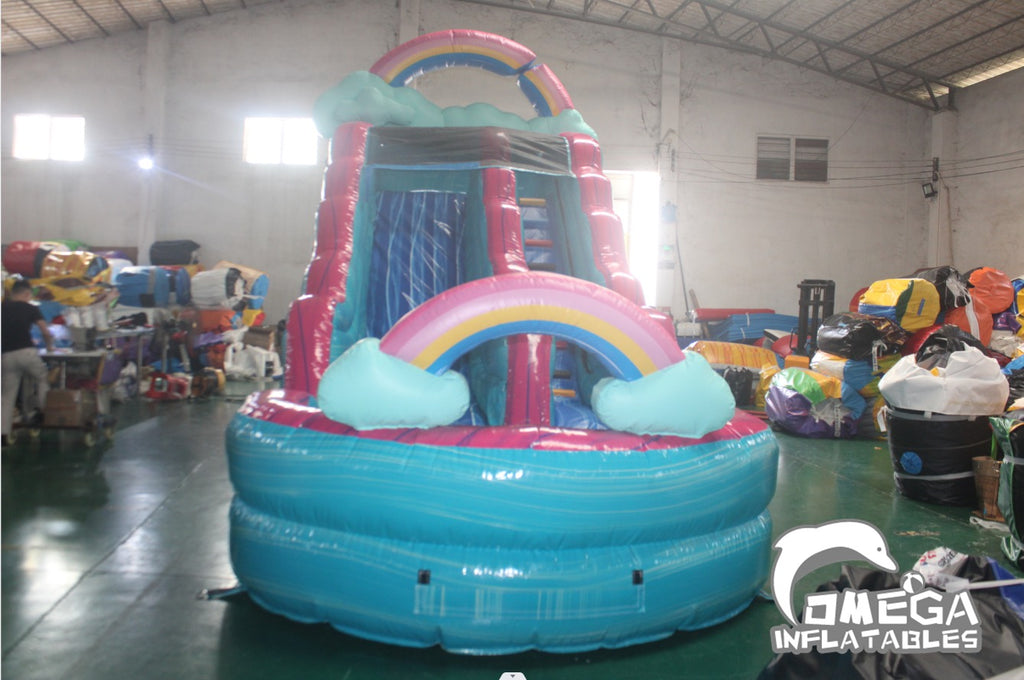 15FT Rainbow Inflatable Water Slide