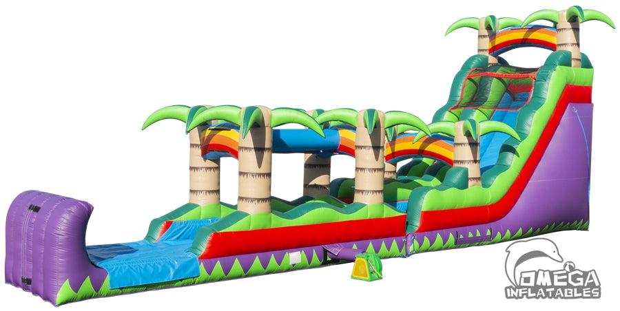 50ft Tropical Paradise Water Slide - Omega Inflatables Factory