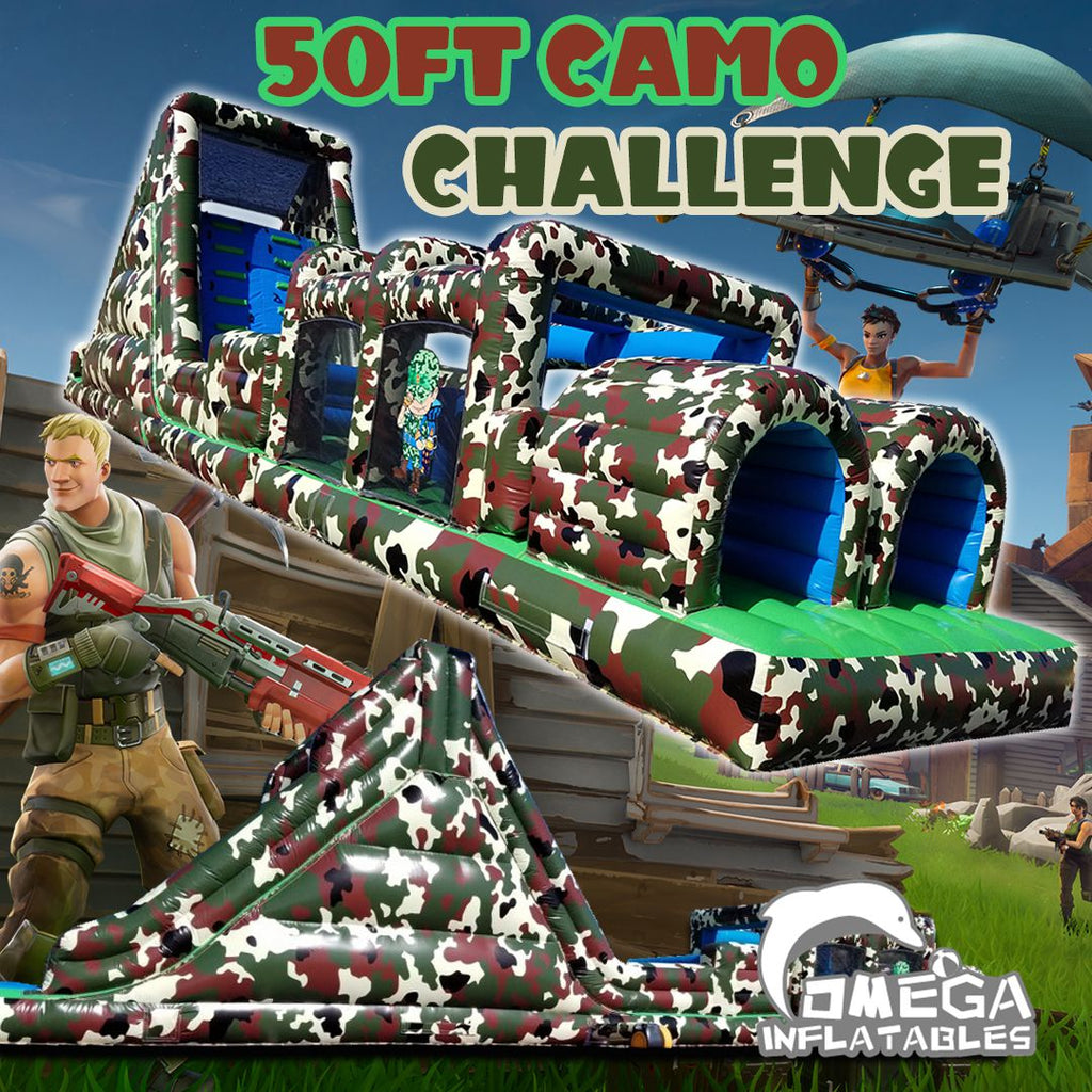 50FT Camo Challenge Inflatable Obstacle Course