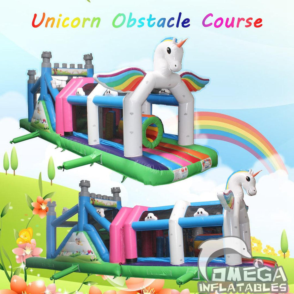 Unicorn Commercial Inflatable Obstacle Course - Omega Inflatables Factory