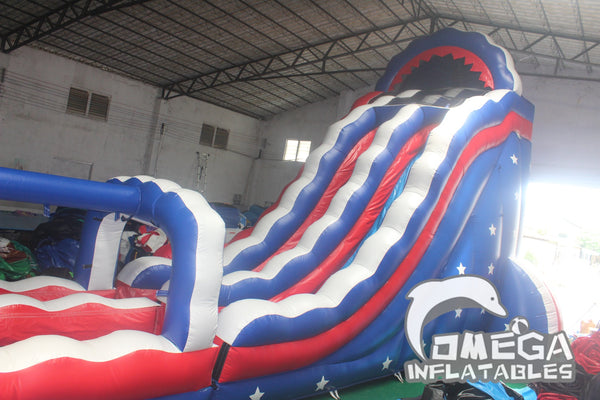 American Slide Inflatable Omega Inflatables Factory - 26FT 2 Lanes Water Slide