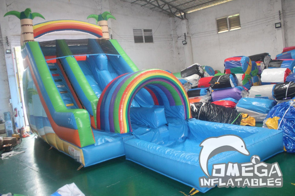 18FT Double Funnel Tunnel Water Slide - Omega Inflatables Factory