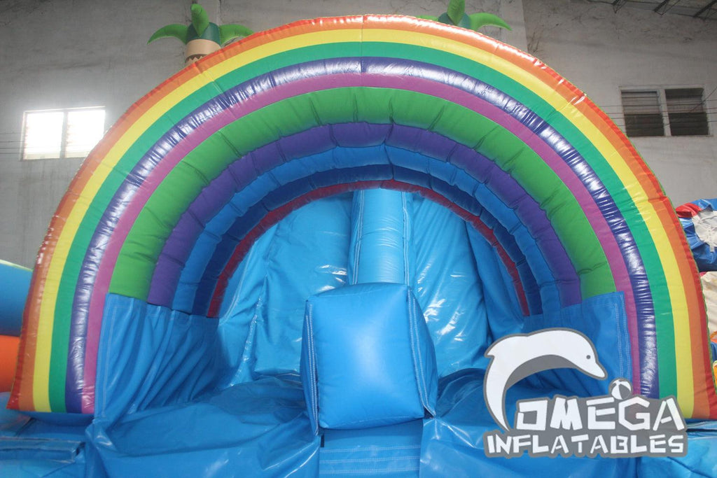 18FT Double Funnel Tunnel Water Slide - Omega Inflatables Factory