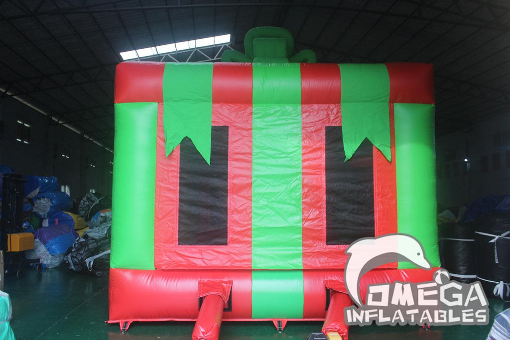 Gift Box Bounce House / Jumper (Red and Green) - Omega Inflatables Factory