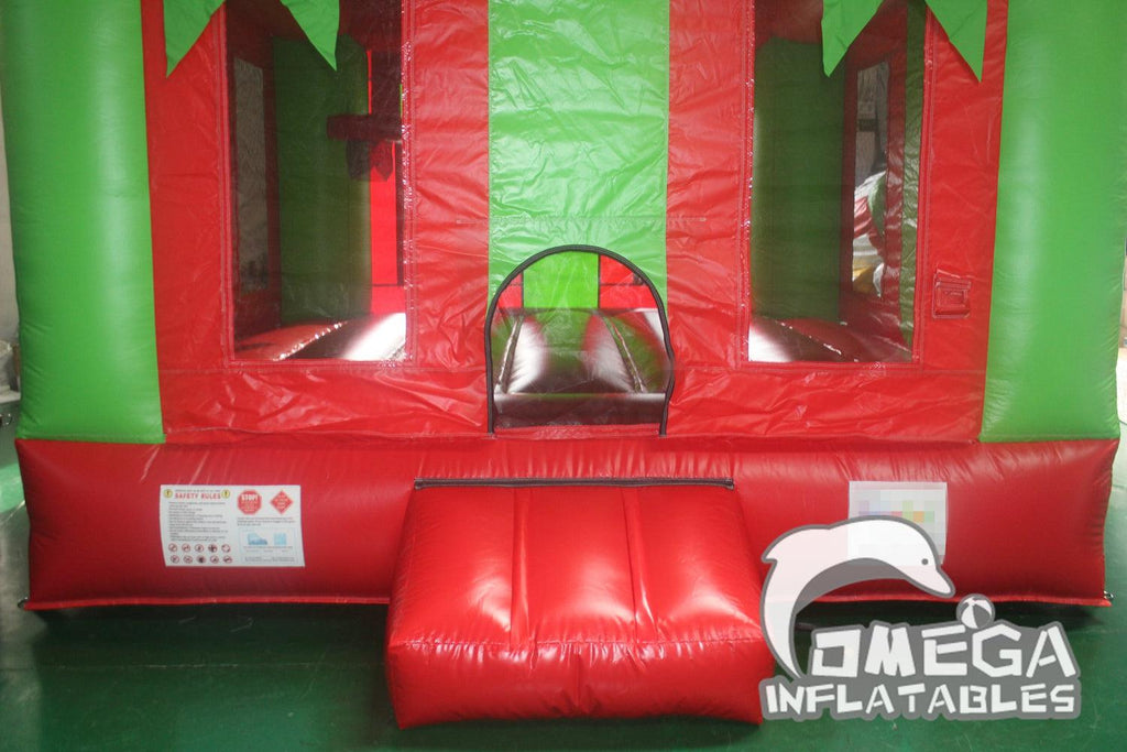 Gift Box Bounce House / Jumper (Red and Green) - Omega Inflatables Factory