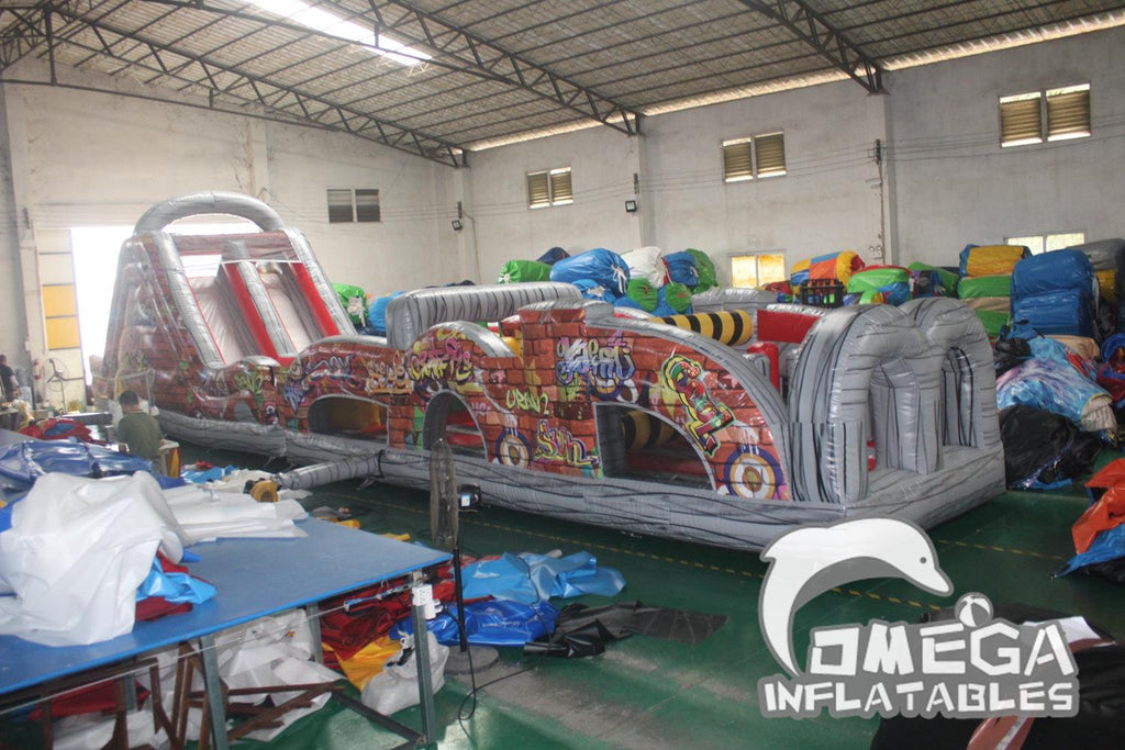 Extreme X Graffiti Obstacle Course - Omega Inflatables Factory