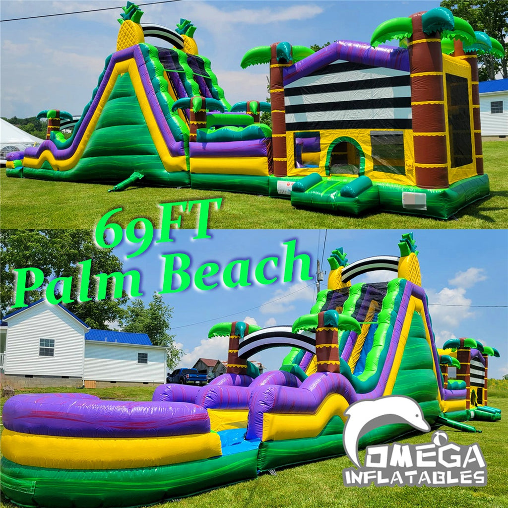 69FT Palm Beach Commercial Inflatable Obstacle Course