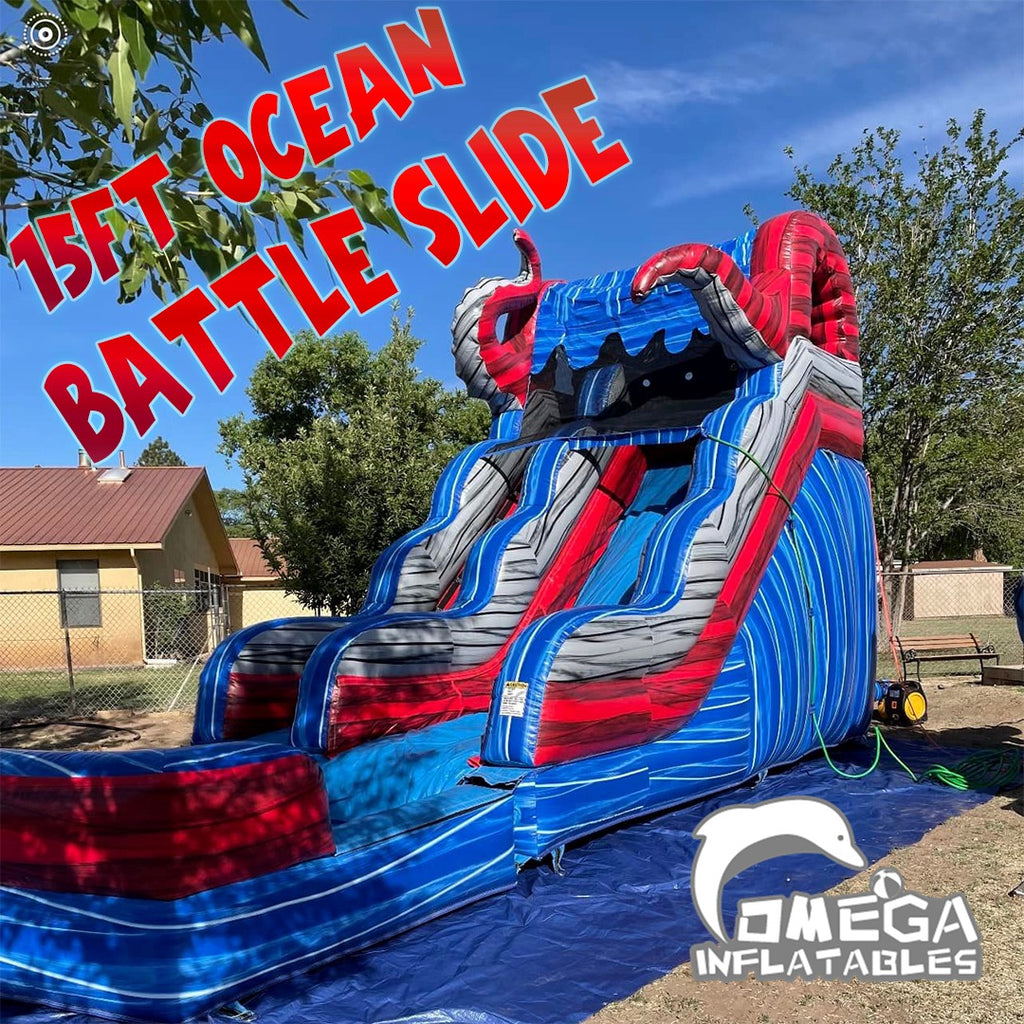 15FT Ocean Battle  Inflatable Water Slide Buy Commercial Water Slide