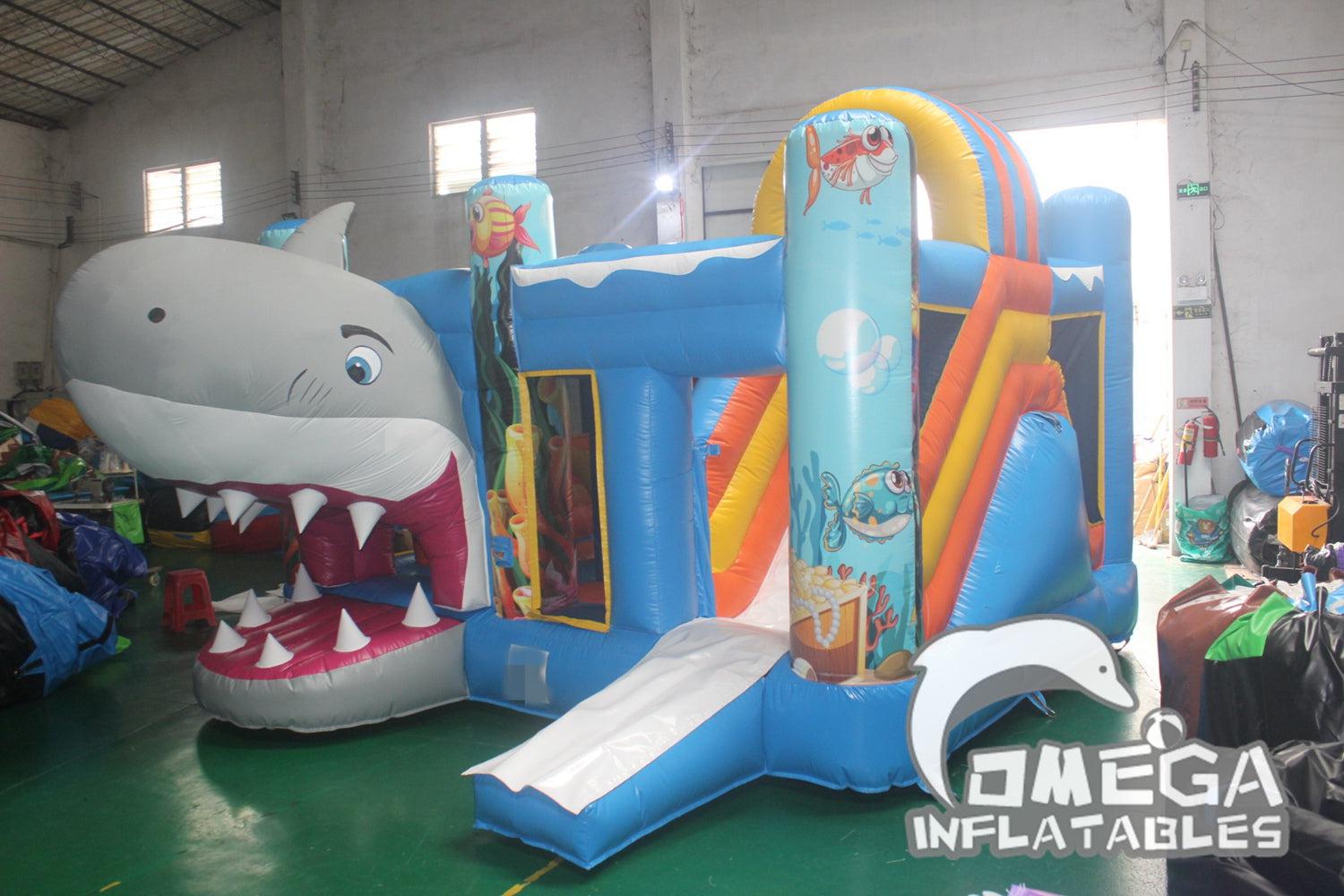 Shark Inflatable Combo Omega Inflatables Factory - Inflatables Shark Jumper Combo