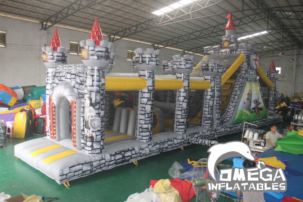 Medieval Inflatable Rides Omega Inflatables Factory - Knight Castle Medieval Obstacle Course