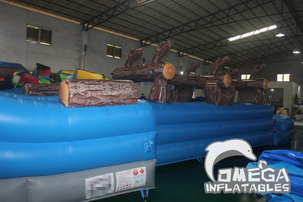 Inflatable Large Log Omega Inflatables Factory - 23FT Log Mountain Water Slide