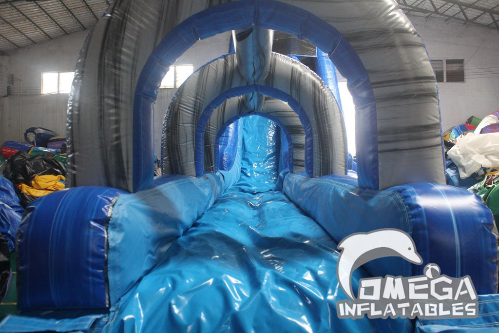 22FT Marble Blue Inflatable Water Slide - Omega Inflatables Factory