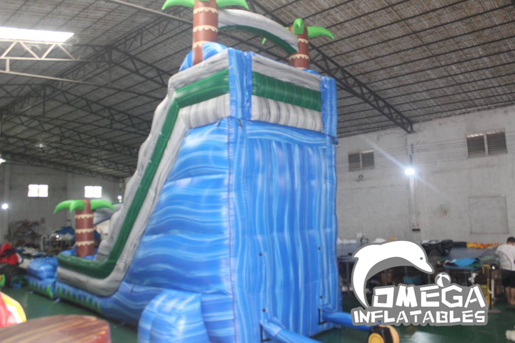 22FT Tropical Marble Blue Water Slide