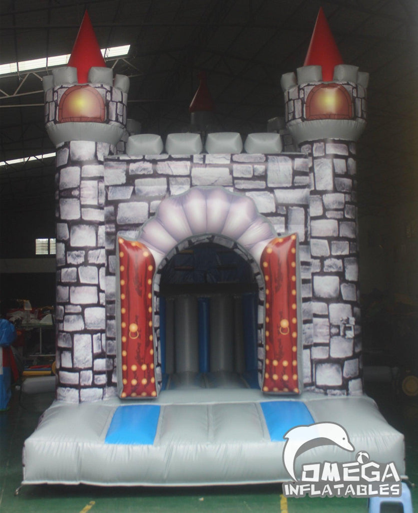 Medieval Knight Castle Inflatable Obstacle Course - Omega Inflatables Factory