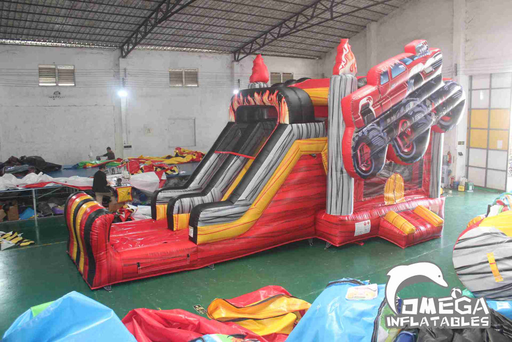 Monster Truck Marble Red Inflatable Dry Combo