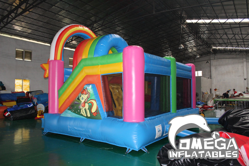 Commercial Inflatable Multiplay Unicorn Bouncy Castle