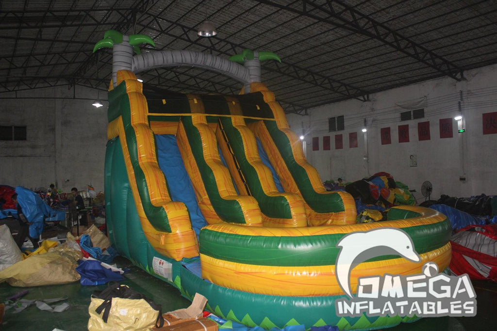 18FT Palm Tree Water Slide - Omega Inflatables Factory
