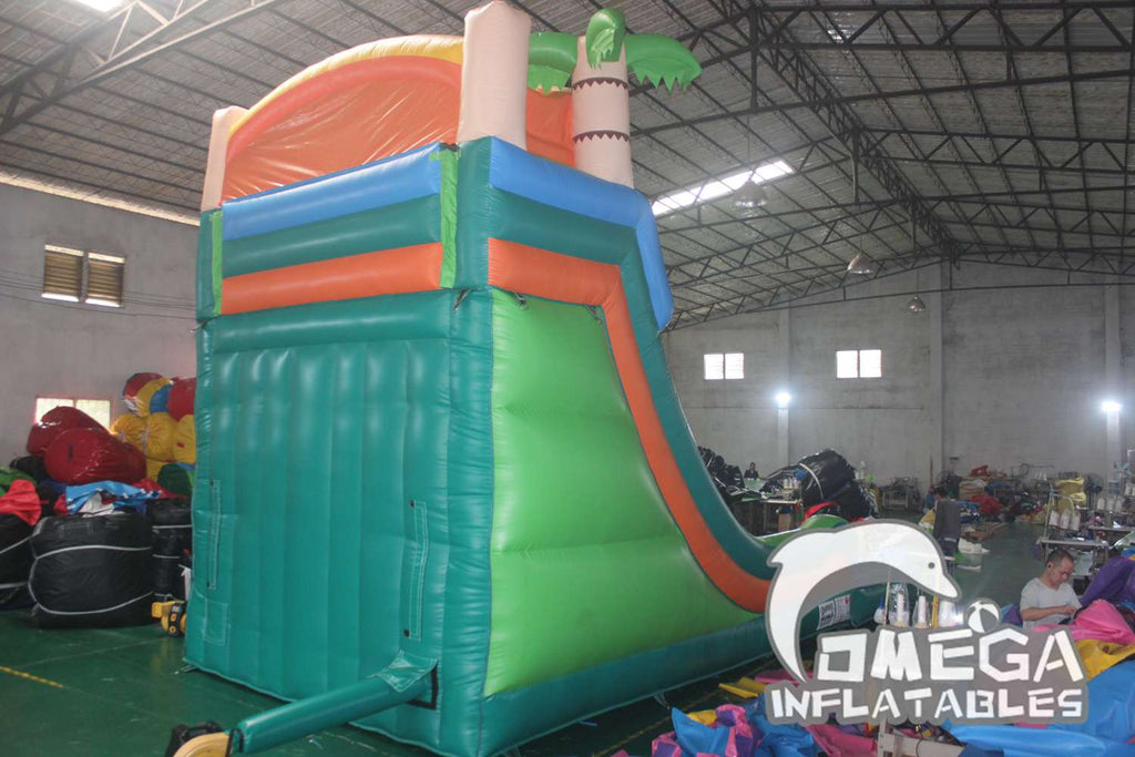 19FT Commercial Inflatable Manufacturers Palm Tree Dual Lane Water Slide
