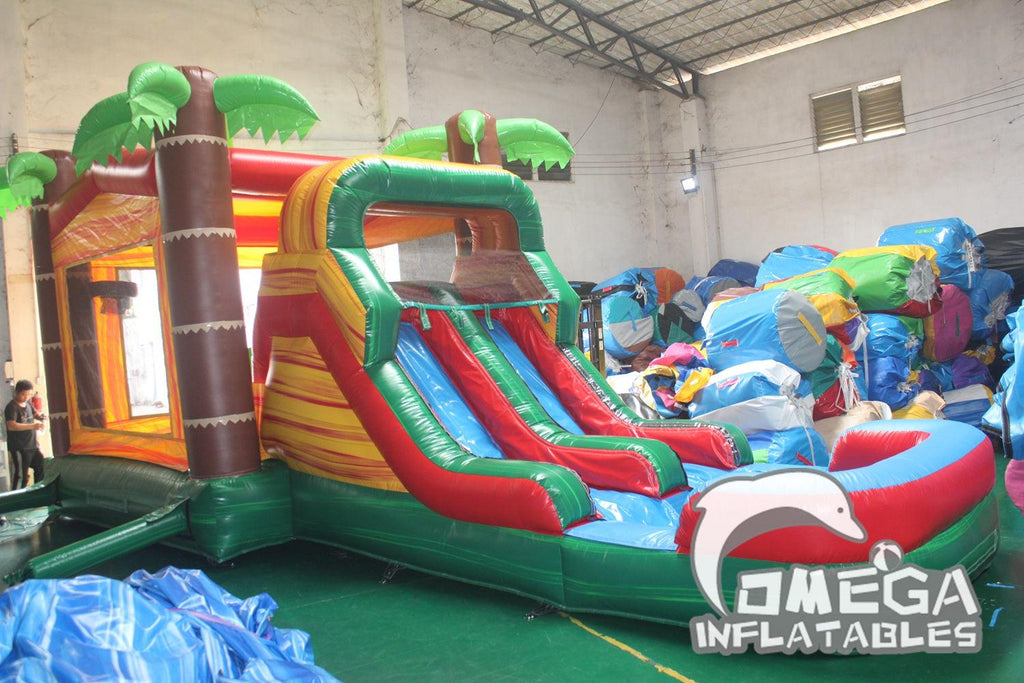 Inflatable Paradise Water Combo Commercial Jumpers Wholesale - Omega Inflatables Factory