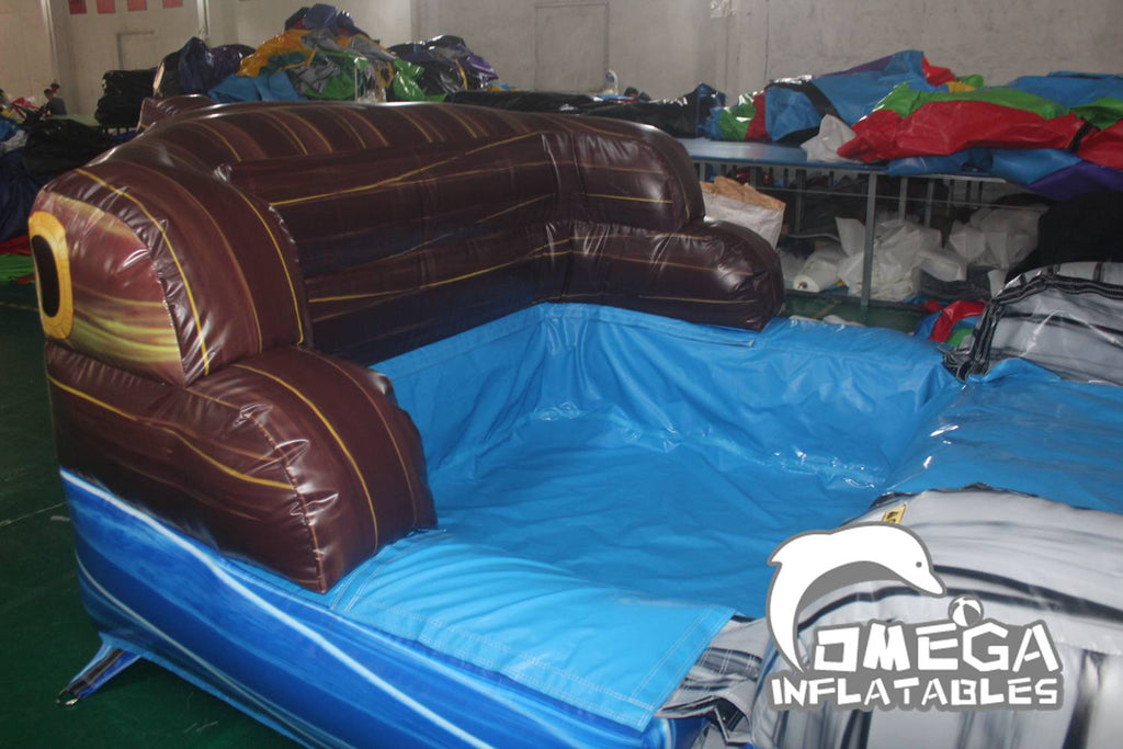 Commercial Inflatable Pirate Ship Wet Dry Combo