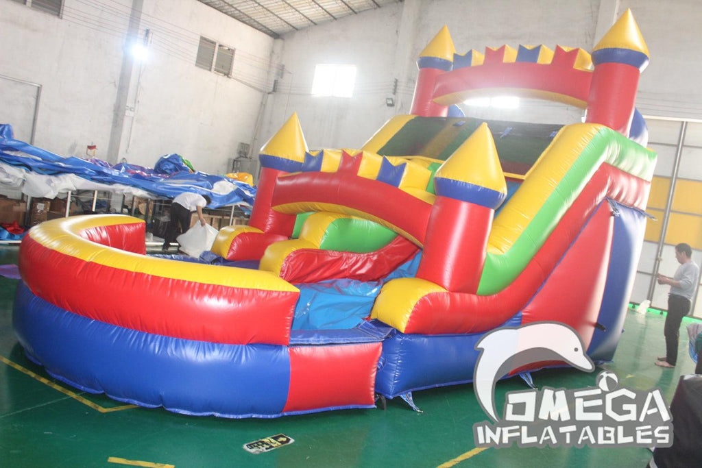13FT Rainbow Inflatable Commercial Blow Up Water Slide - Omega Inflatables Factory
