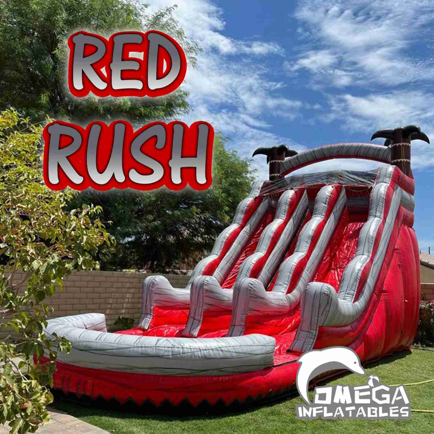 Omega Inflatables Factory - 20FT Red Rush Water Slide