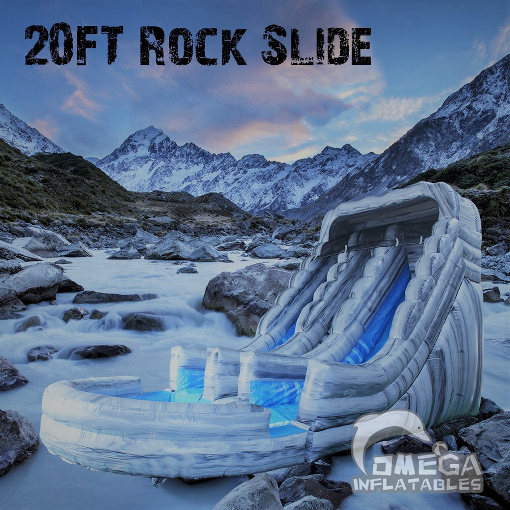 20FT Grey Rock Dual Lane Water Slide for Sale