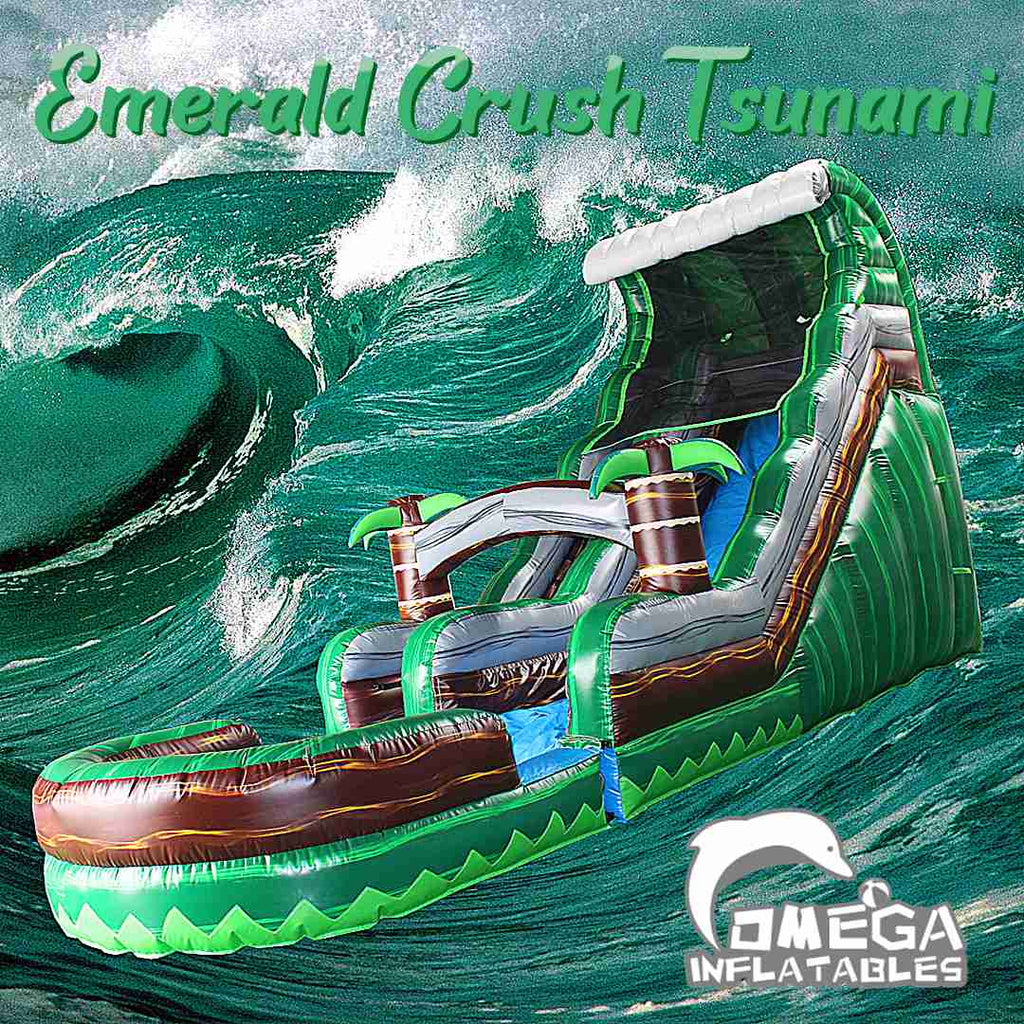 18FT Emerald Crush Tsunami Water Slide Inflatables for Sale