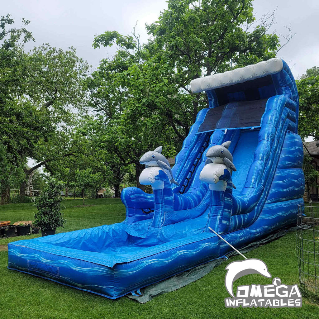 19FT Dolphin Wave Commercial Inflatable Wet Dry Slide