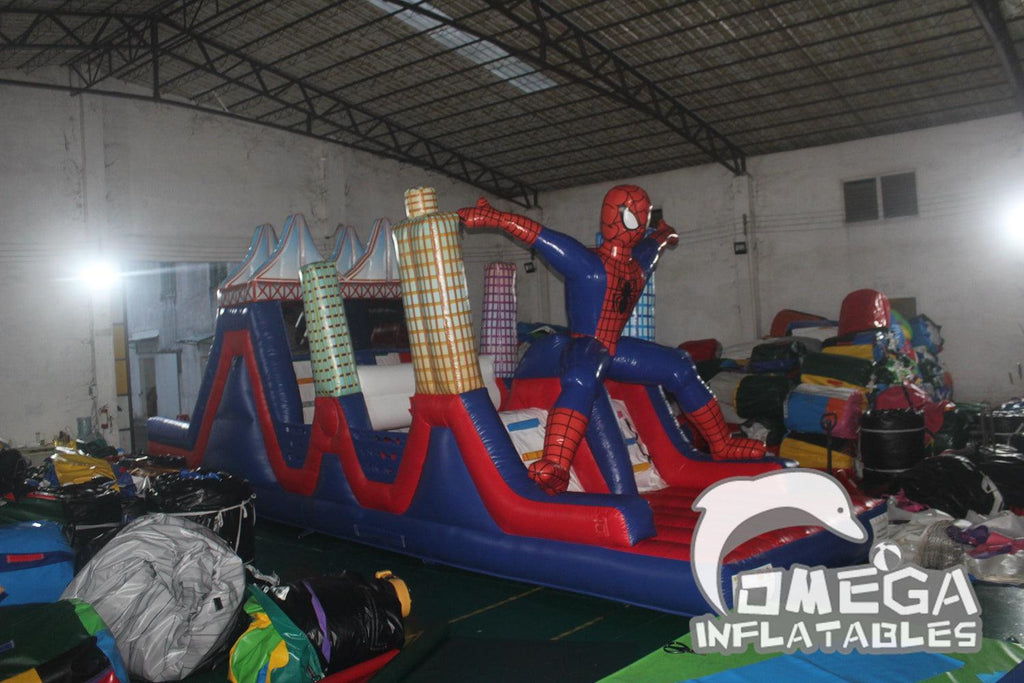 Spider Man Inflatable Obstacle Course - Omega Inflatables Factory