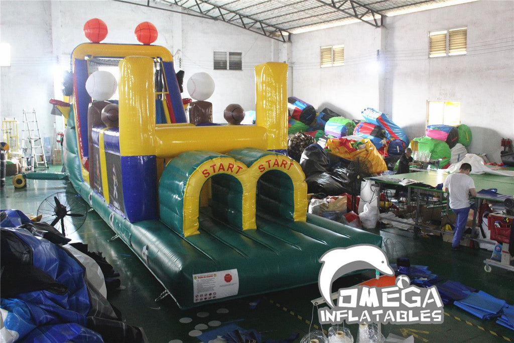 Inflatable Sports Obstacle Course Castle - Omega Inflatables Factory