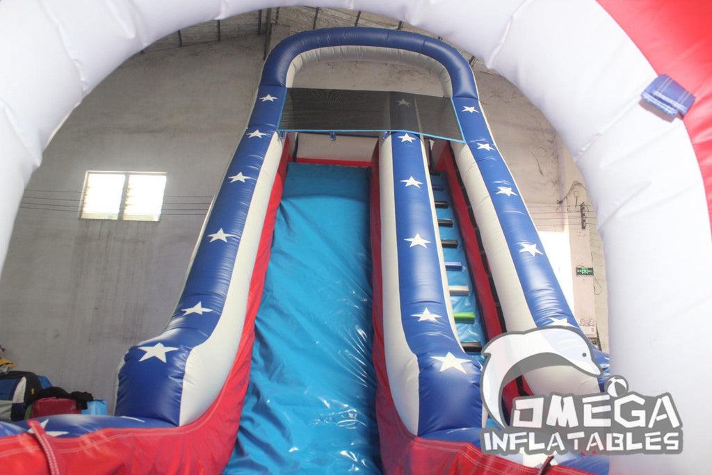 22FT Inflatable Star Water Slide with Slip N Slide - Omega Inflatables Factory
