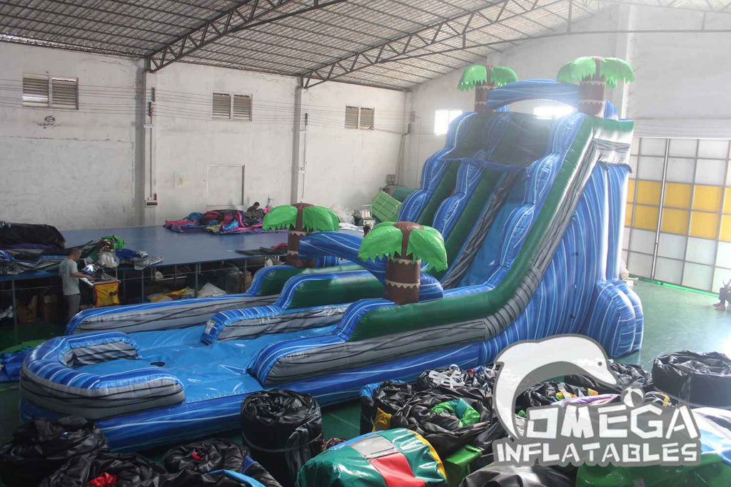18FT Tropical Marble Wet Dry Inflatable Slide