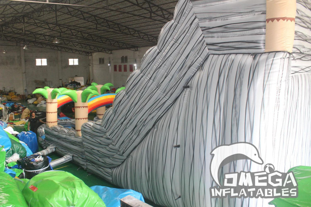 22FT Marble Palm Tree Big Inflatable Water Slide for Sale