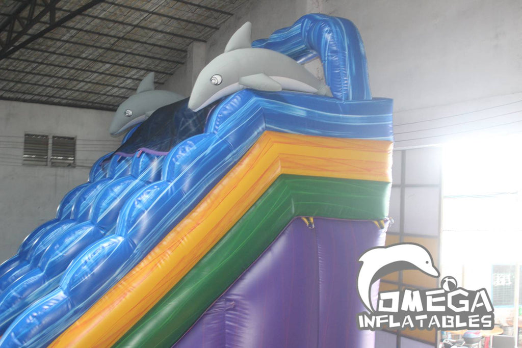 20FT Dual Wavey Dolphin Water Slide