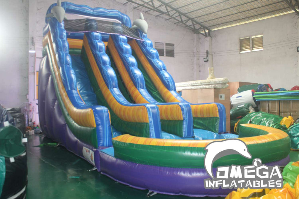 20FT Dual Wavey Dolphin Water Slide