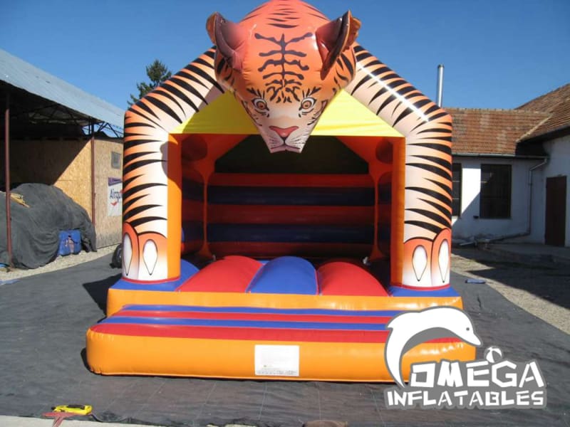 A Frame Tiger Head Bouncy Castle