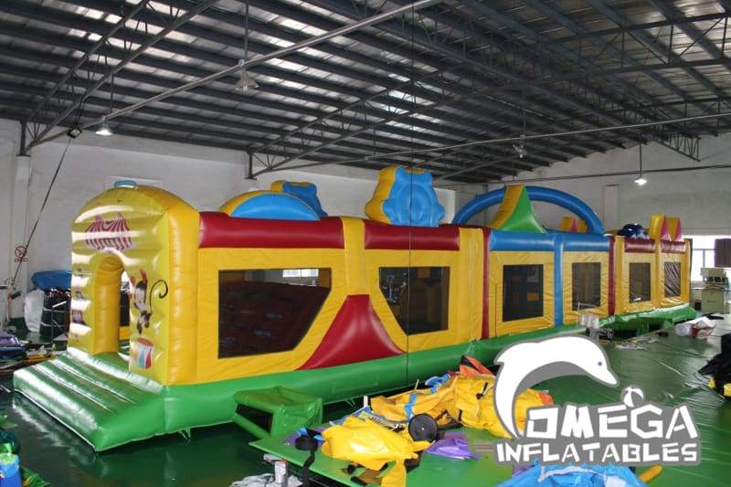 Amusement Park Themed Inflatable Obstacle Course - Omega Inflatables Factory