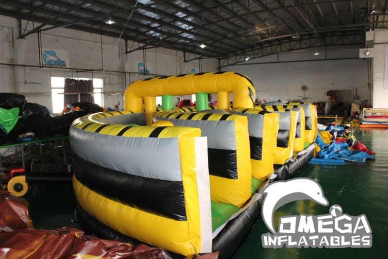 Atomic Rush Inflatable Obstacle Course Connection - Omega Inflatables Factory