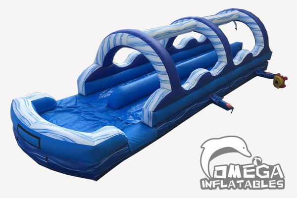 Omega Inflatables Factory - Blue Marble Dual Lane Inflatable Slip N Slide